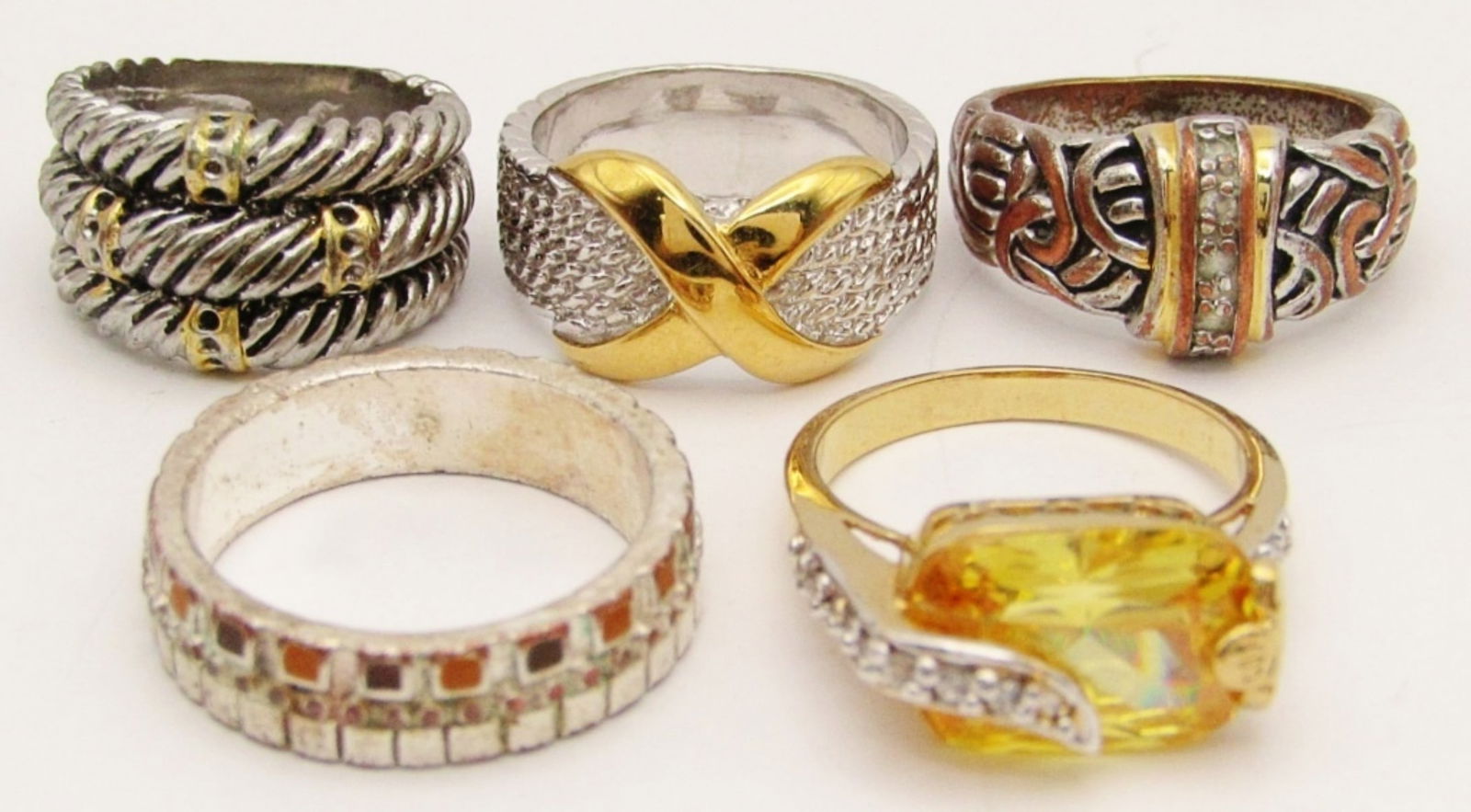 (5) Vintage Silver & Gold Tone Rings (1 of 4)
