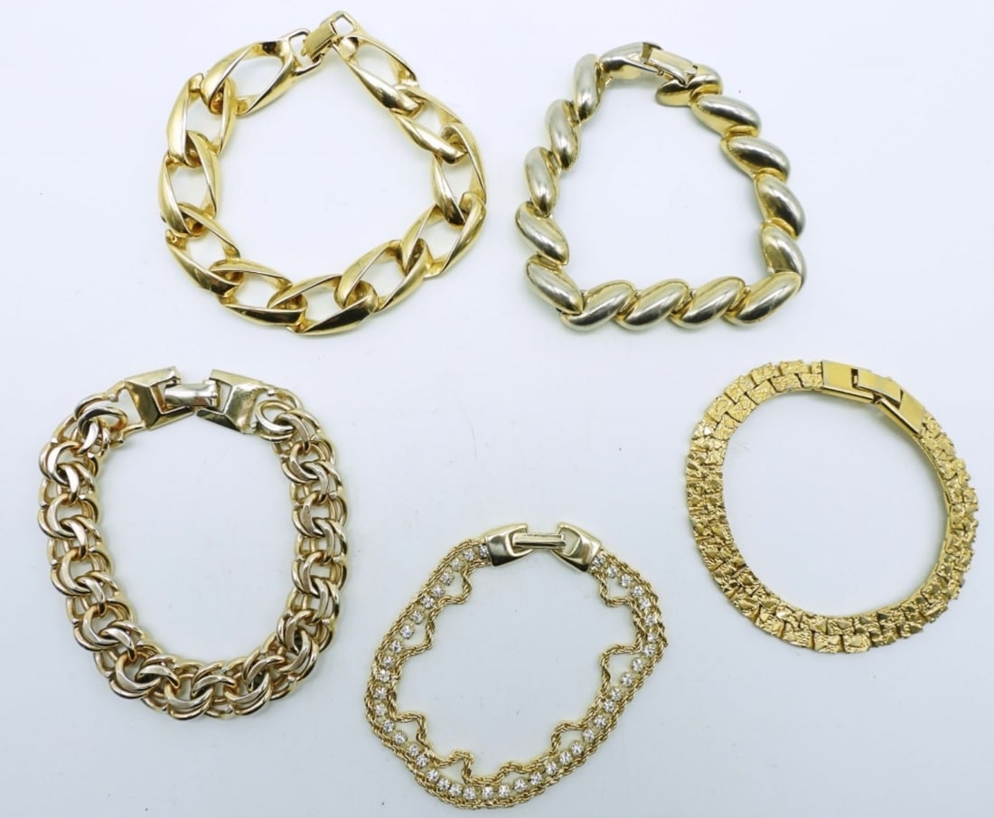 (5) GOLD TONE BRACELETS (1 of 6)