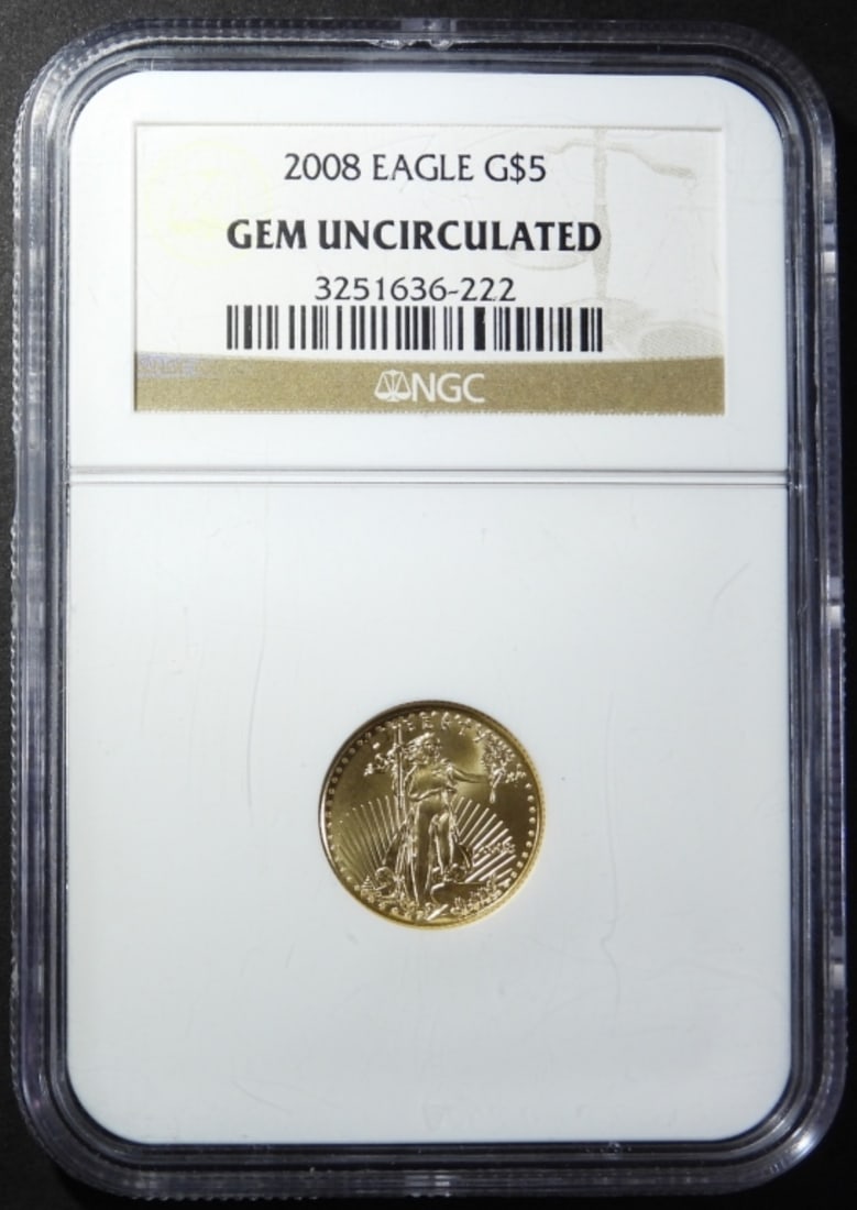 2008 AMERICAN $5 GOLD EAGLE NGC GEM UNC (1 of 4)