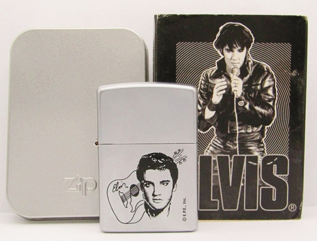 2001 Zippo Lighter Elvis Face & Guitar (1 of 6)