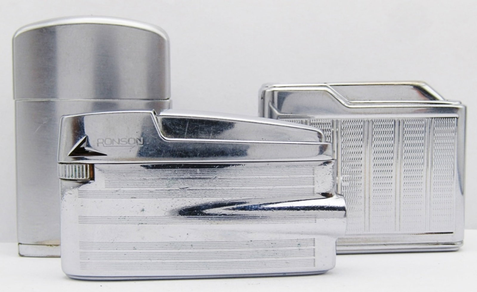 (3) Vintage Lighters;: Calibri Monogas S23 W Germany, Ronson Made In France, Ronson Windlite Newark NJ; All Used Conditions.