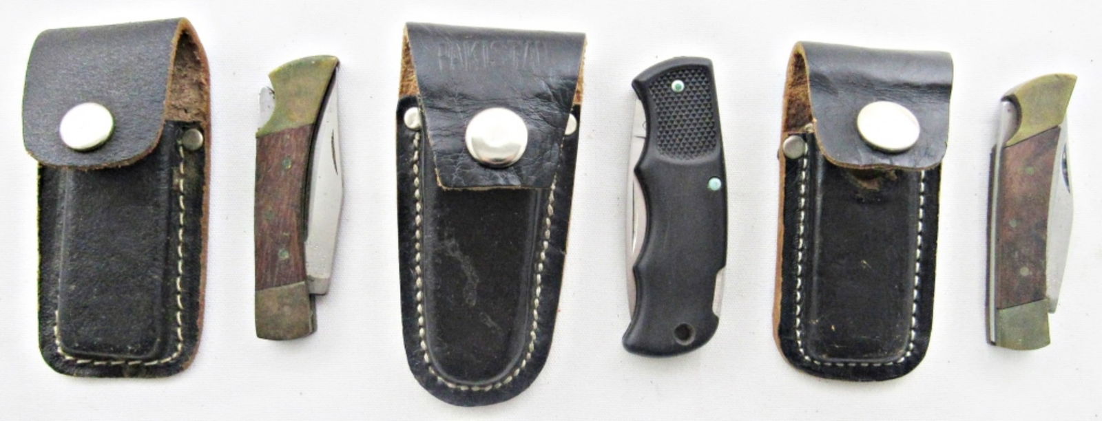 (3) LOCK BACK KNIVES in SHEATHS (1 of 3)