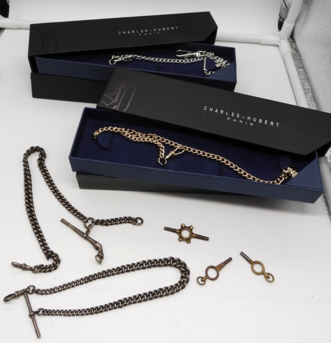 VINTAGE POCKET WATCH KEYS & CHAINS (1 of 3)