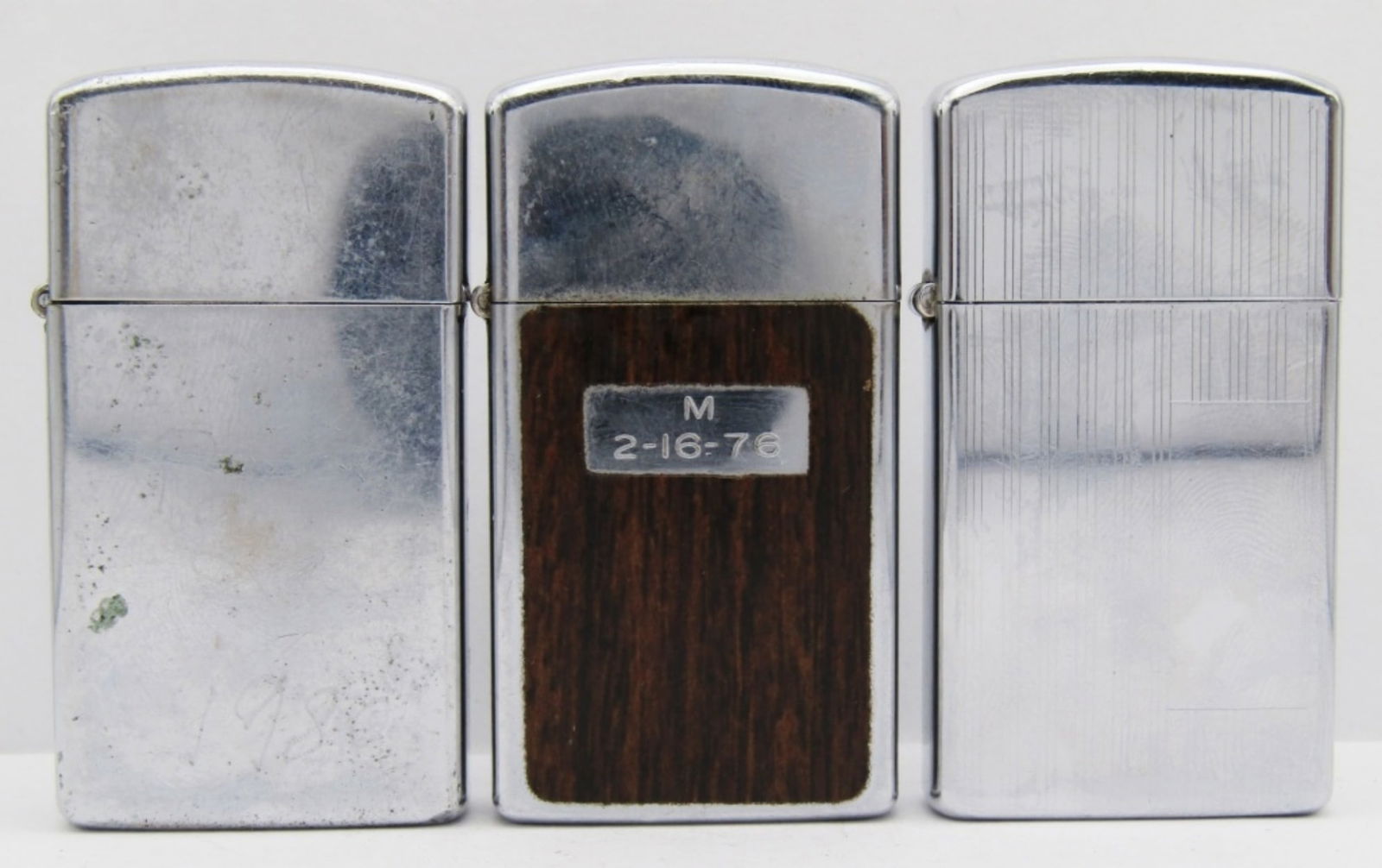 (3) Vintage Slim Zippo Lighters; 1968, 1975 & 1979 (1 of 5)