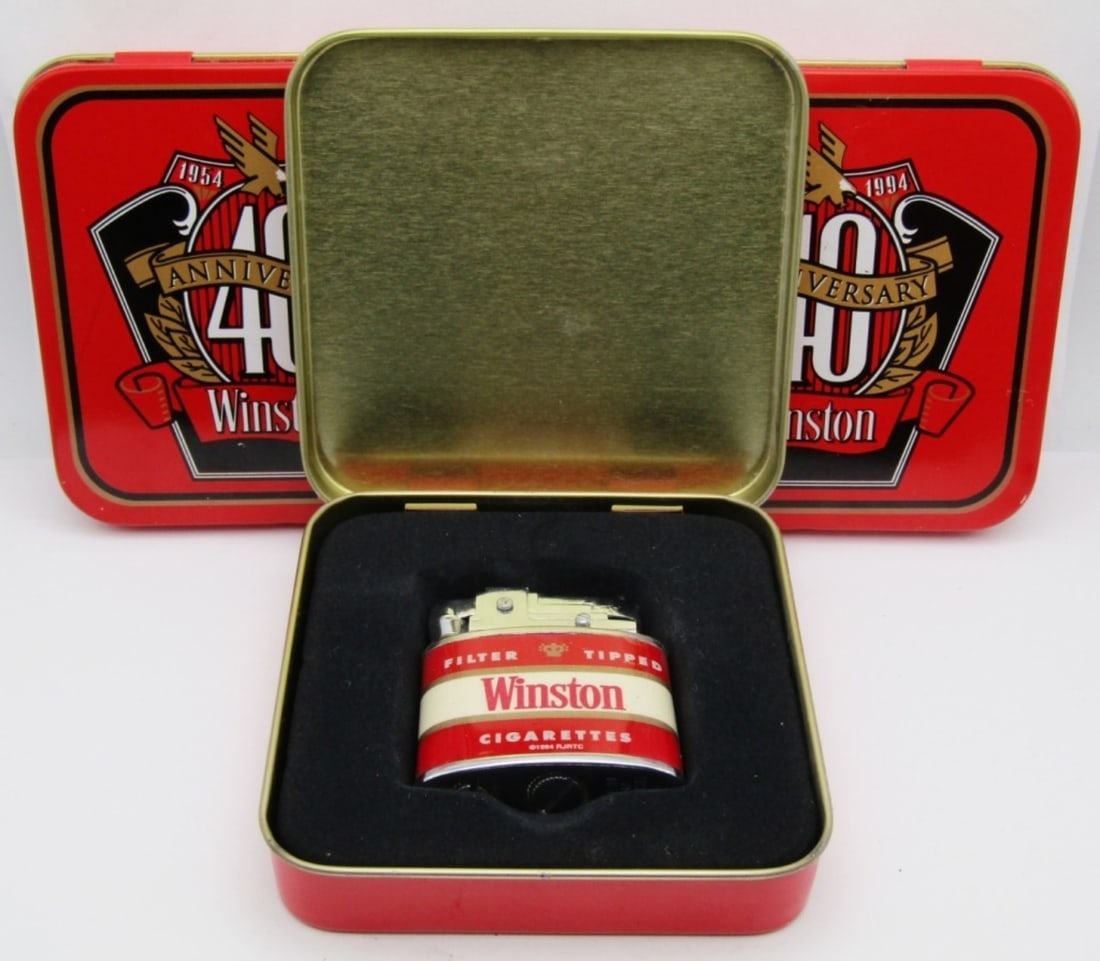 (3) NEW in Tin 40th Anniversary Winston Lighters: 1994 40th Anniversary Lighters in Original Collectible Tins.