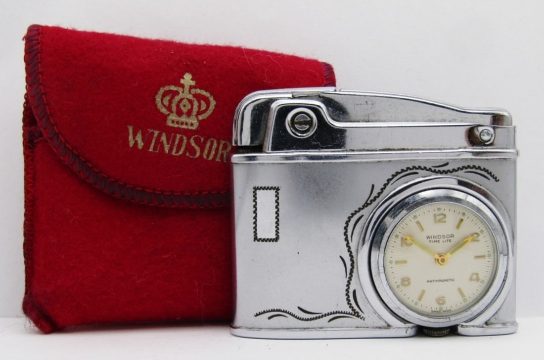 Vintage Windsor Watch-Lighter Swiss Made: Manual Winding Watch; Used Condition.
