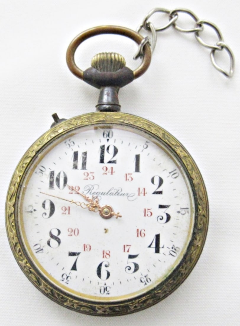 REGULATOR POCKET WATCH ANTIQUE FRANCE: PARTS / REPAIR -FANCY HANDS