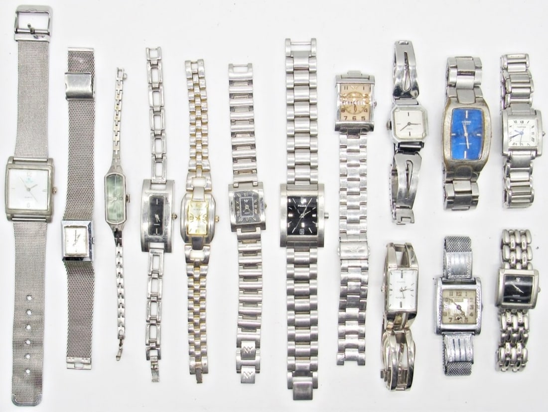 (14) RECTANGLE FACED LADIES WATCHES (1 of 2)