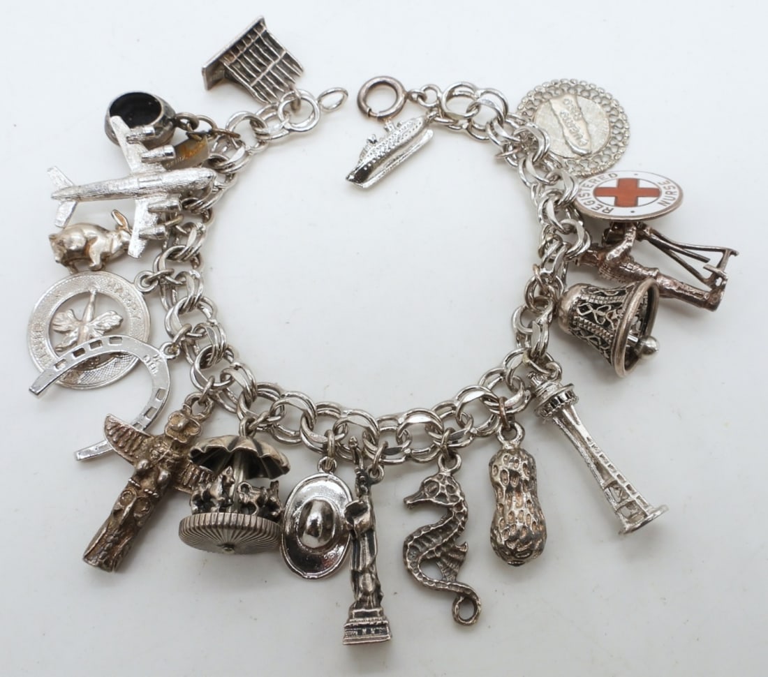 STERLING VINTAGE CHARM BRACELET (1 of 3)