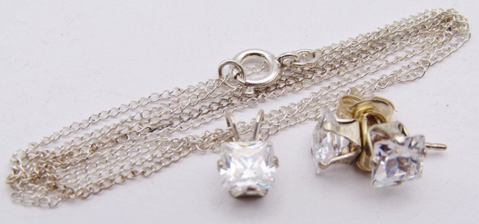 BEAUTIFUL CZ STERLING JEWELRY SET (1 of 6)