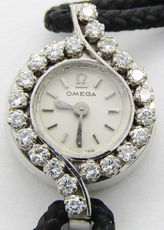 Ladies Omega 18kt White Gold & Diamond Dress (1 of 5)
