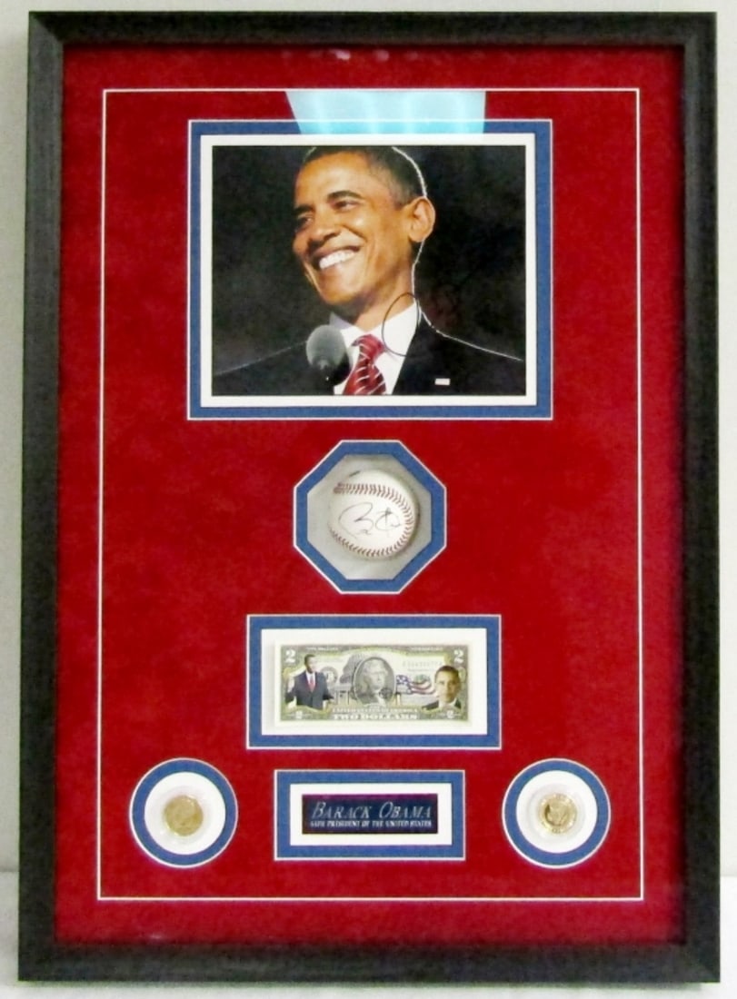 (3) BARACK OBAMA SIGNED PHOTO/BALL/BILL (1 of 5)