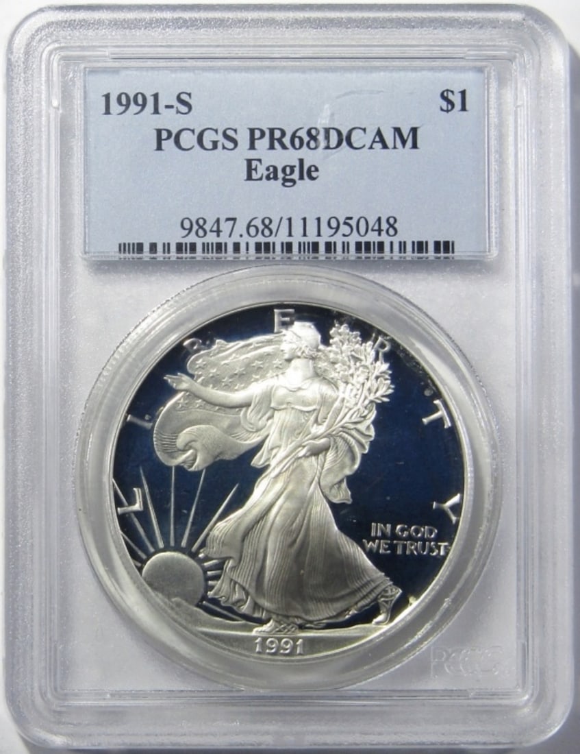 1991-S SILVER EAGLE PCGS PR-68 DCAM (1 of 4)
