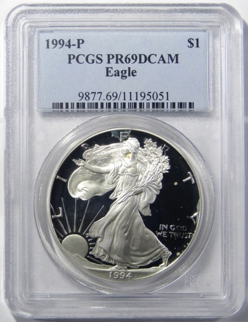 1994-P SILVER EAGLE PCGS PR-69 DCAM (1 of 4)