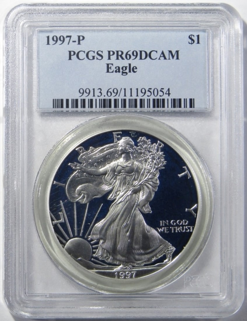 1997-P SILVER EAGLE PCGS PR-69 DCAM (1 of 4)