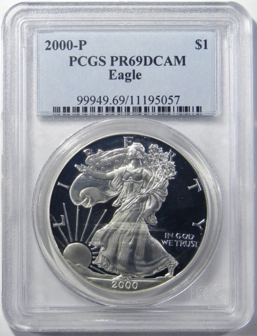 2000-P SILVER EAGLE PCGS PR-69 DCAM (1 of 4)