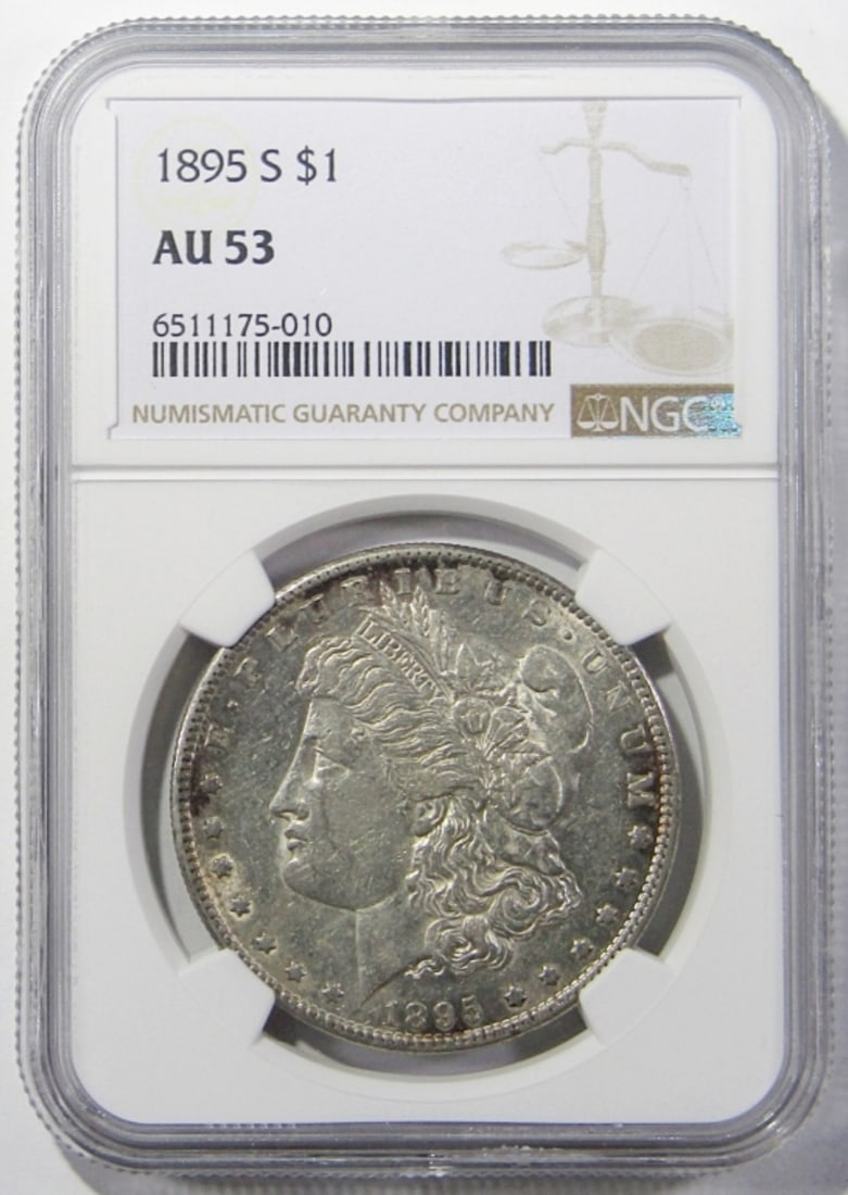 1895-S MORGAN DOLLAR NGC AU-53 (1 of 4)