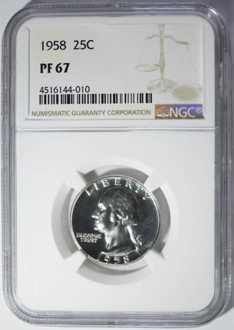 1958 WASHINGTON QUARTER NGC PF-67 (1 of 4)