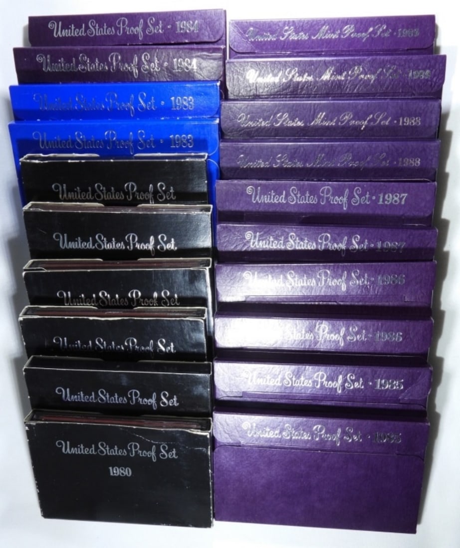 (20) 1980's U.S. MINT PROOF SETS IN OGP (1 of 2)