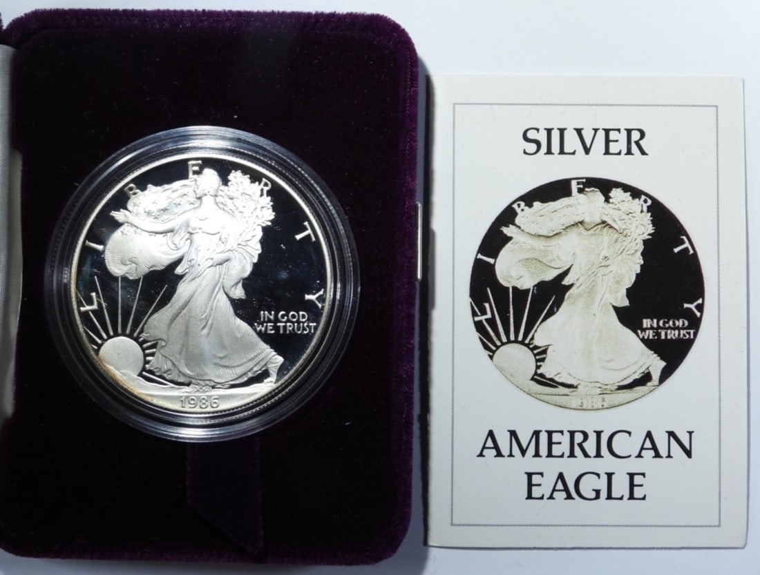 1986-S PROOF AMERICAN SILVER EAGLE (1 of 4)