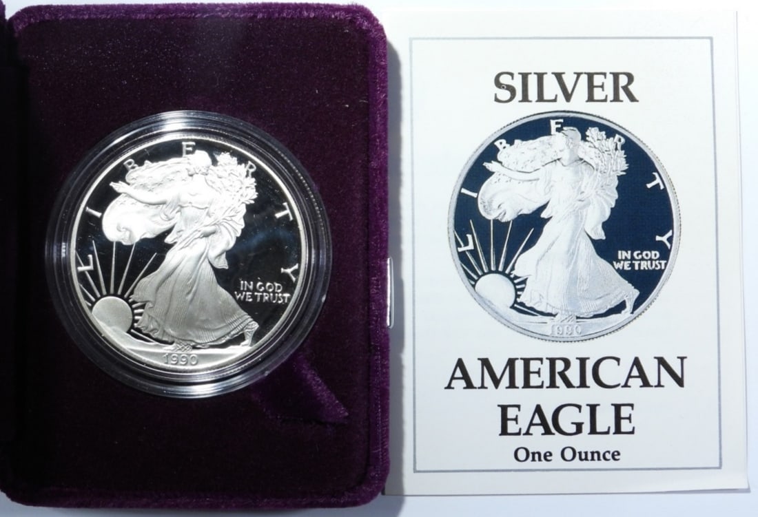 1990-S PROOF AMERICAN SILVER EAGLE (1 of 4)