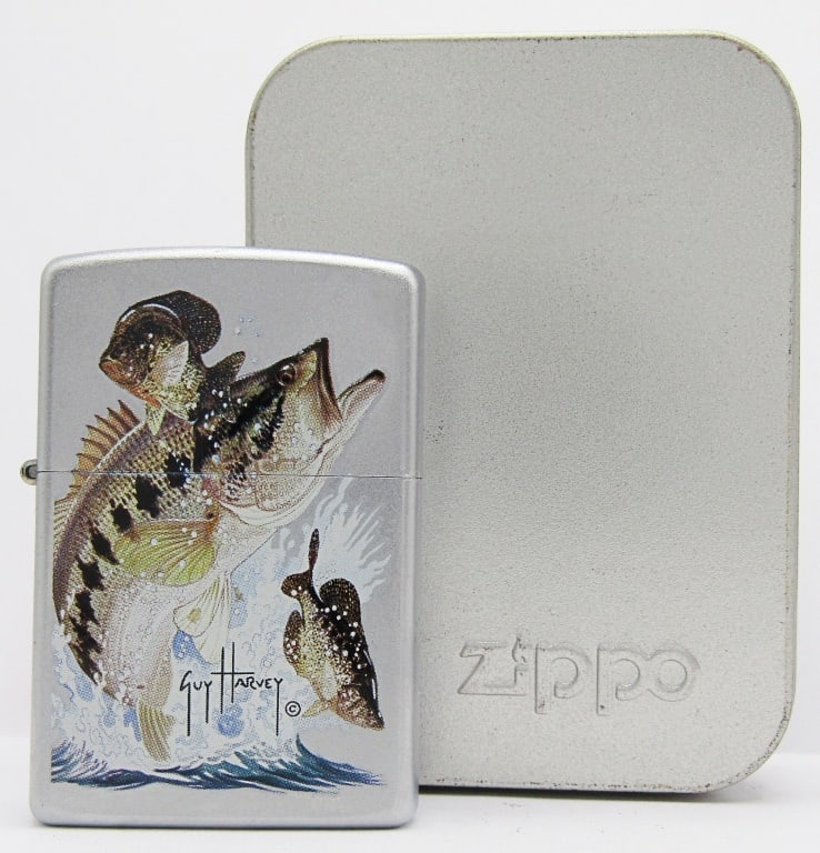 2004 Sealed Retired Guy Harvey Bait & Bass Zippo (1 of 5)