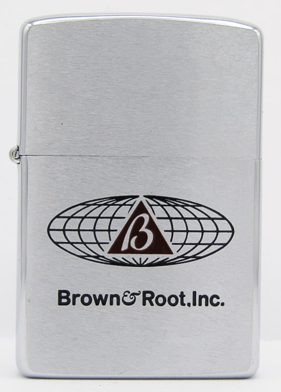 1977 Advertising Zippo Lighter "Brown & Root Inc.": Used Condition.