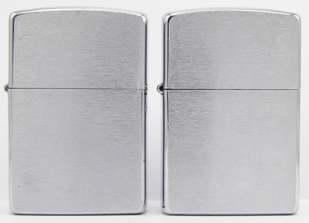 1995 & 1996 Brush Chrome Finish Zippo Lighters: Both Used Conditions.