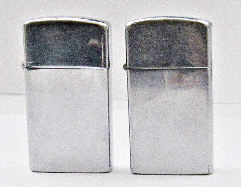 Lot Of 2 1960's Vintage Slim Style Zippos Auction