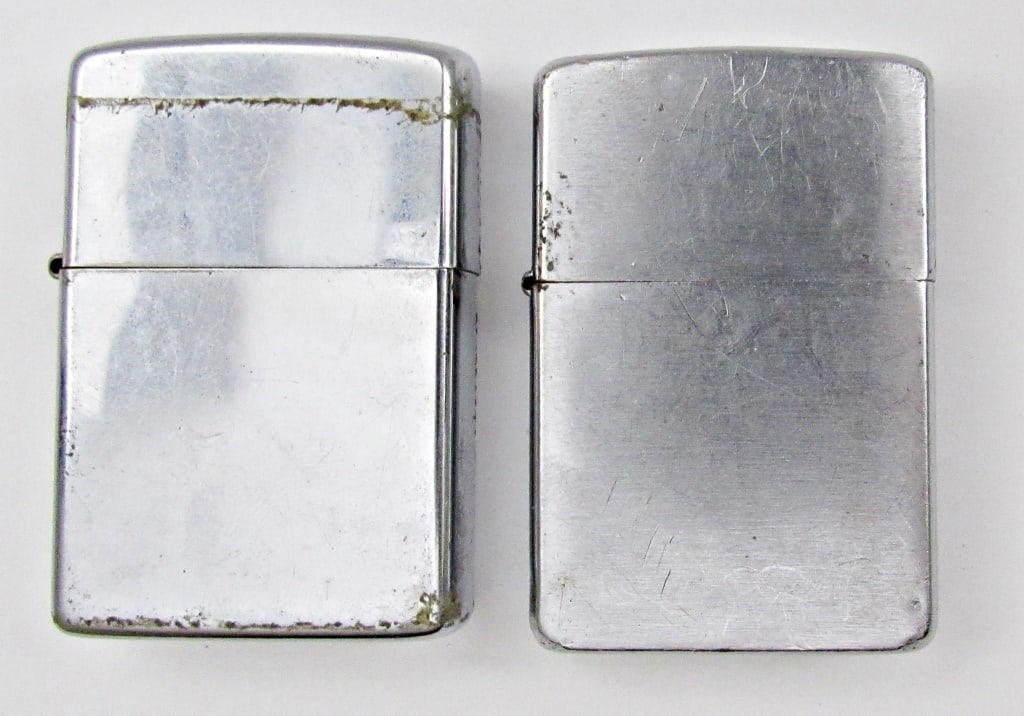 (2) CHROME FINISH VINTAGE ZIPPO LIGHTERS (1 of 4)