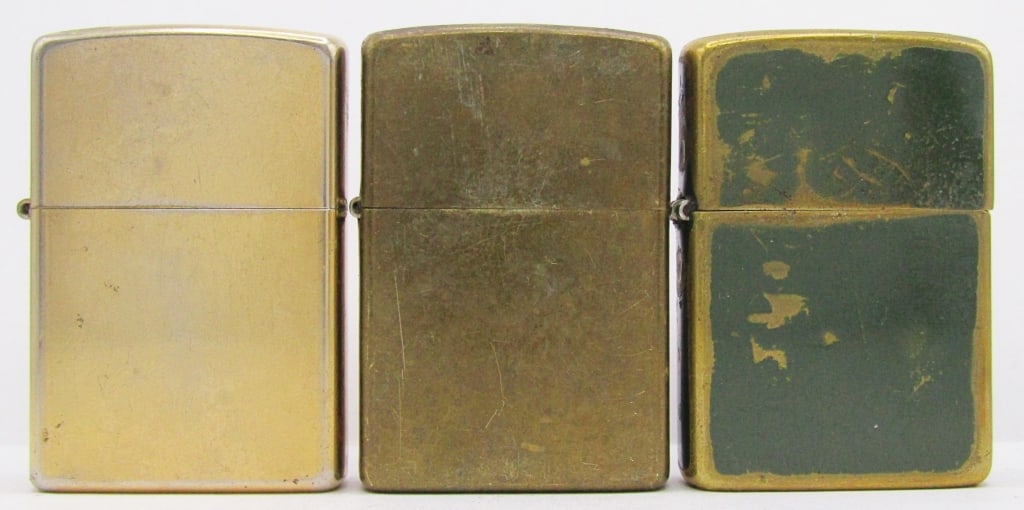1985, 2001, 2004 Brass Zippo Lighters (1 of 5)