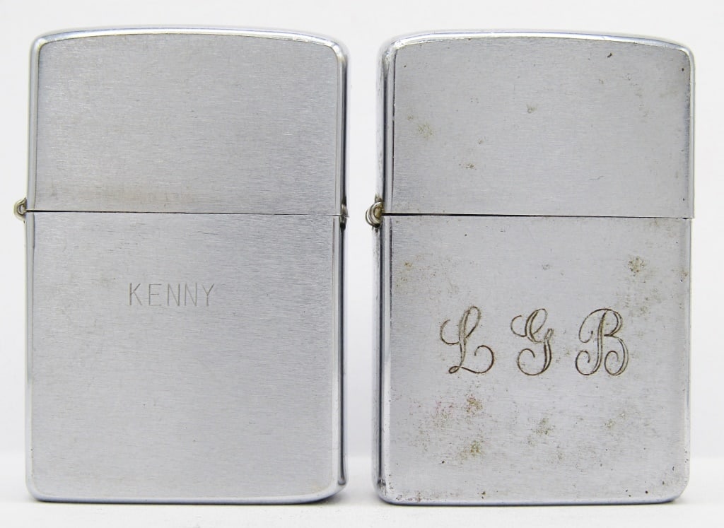 1978 & 1979 Brushed Chrome Zippo Lighters (1 of 5)