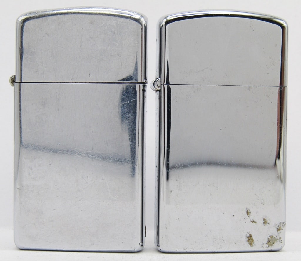(2) 1977 Slim Brushed Chrome Zippo Lighters (1 of 5)