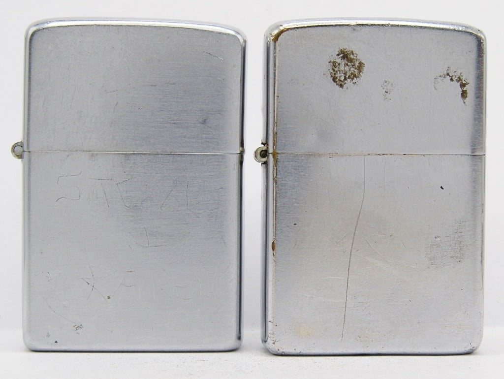 (2) 1958 Pat. 2517191 Brushed Chrome Zippos (1 of 5)