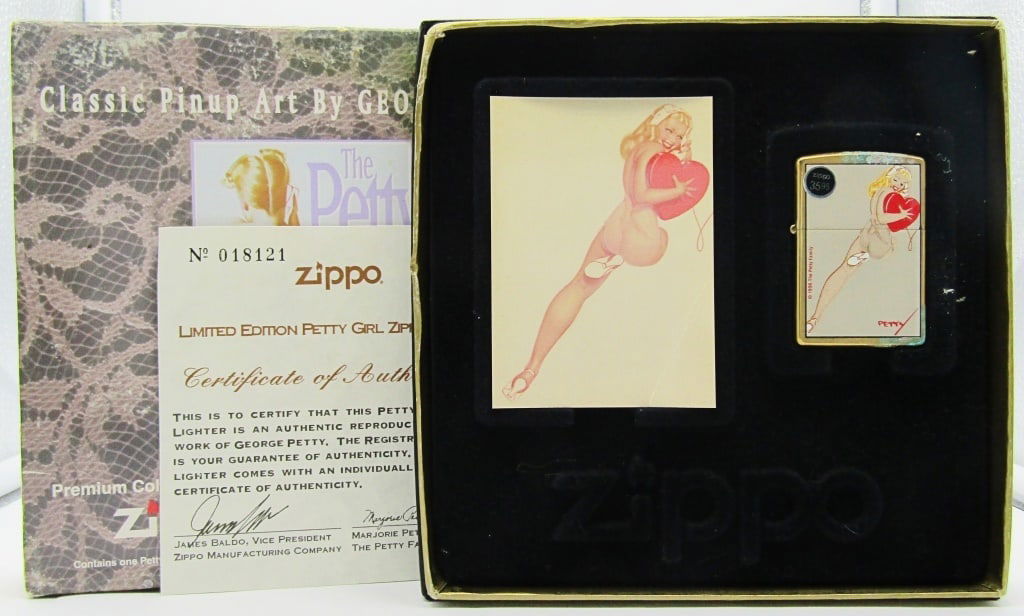 1997 Limited Ed. Petty Girl Heart Zippo Giftset (1 of 9)