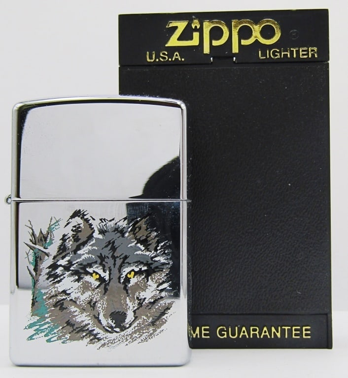 1998 Unfired Grey Wolf Zippo Lighter in Case (1 of 6)