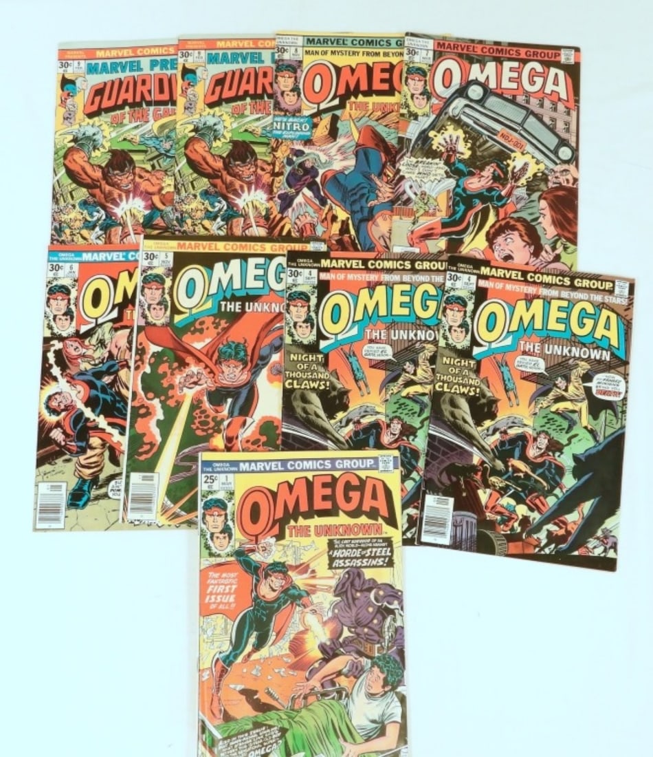 (9) MARVEL OMEGA THE UNKOWN #1, #4, #5-#9;: EXTRA #4 & #9 - NICE LOT