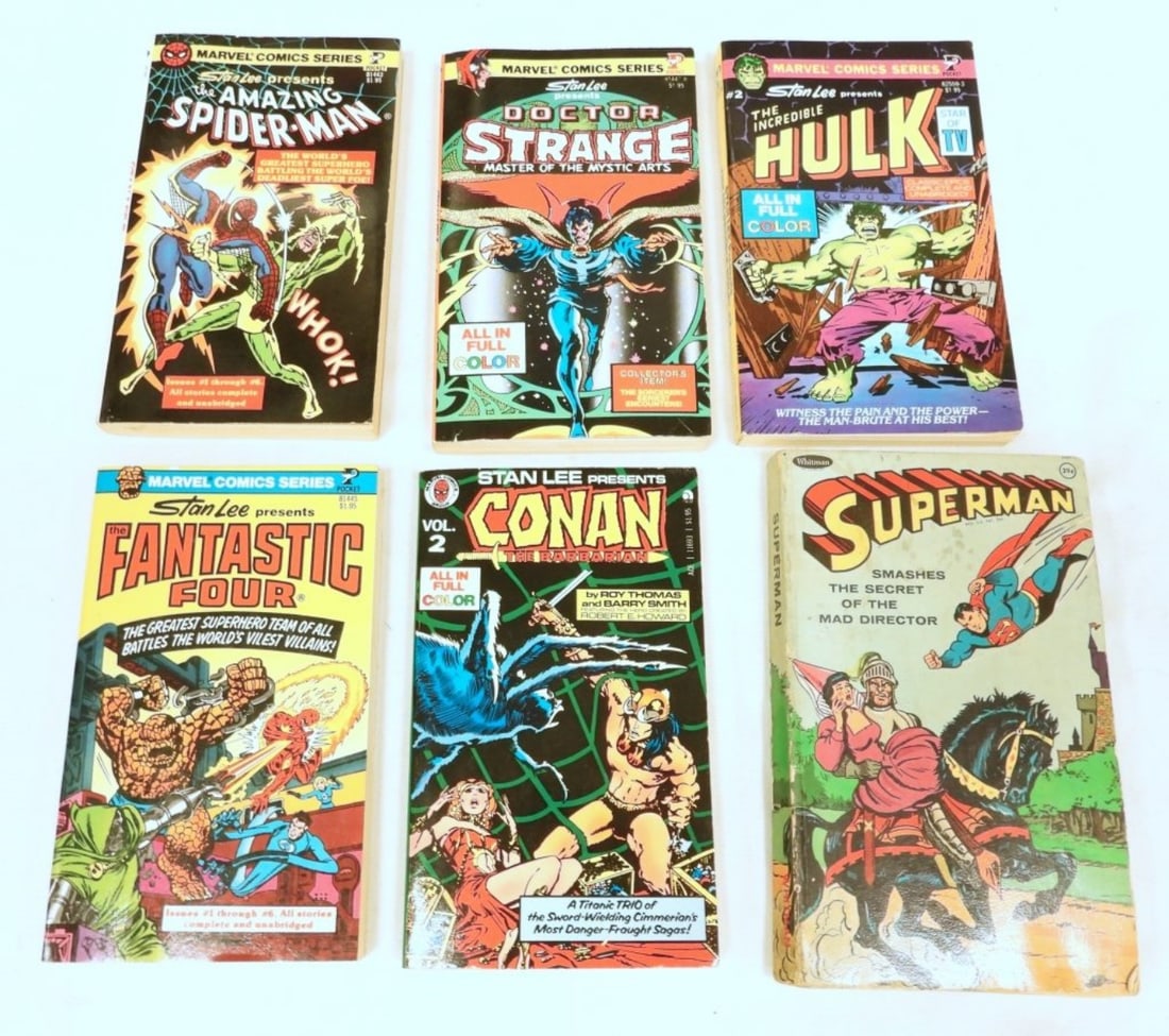 (6) PAPER BACK COMIC BOOKS - MARVEL & WHITMAN (1 of 2)