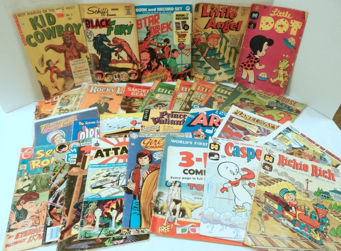 (25+) VINTAGE COMIC BOOKS - HARVEY, DC, CHARLTON, (1 of 6)