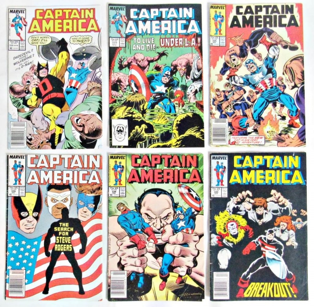 LOT OF 6 MARVEL CAPTAIN AMERICA COMICS (1 of 2)