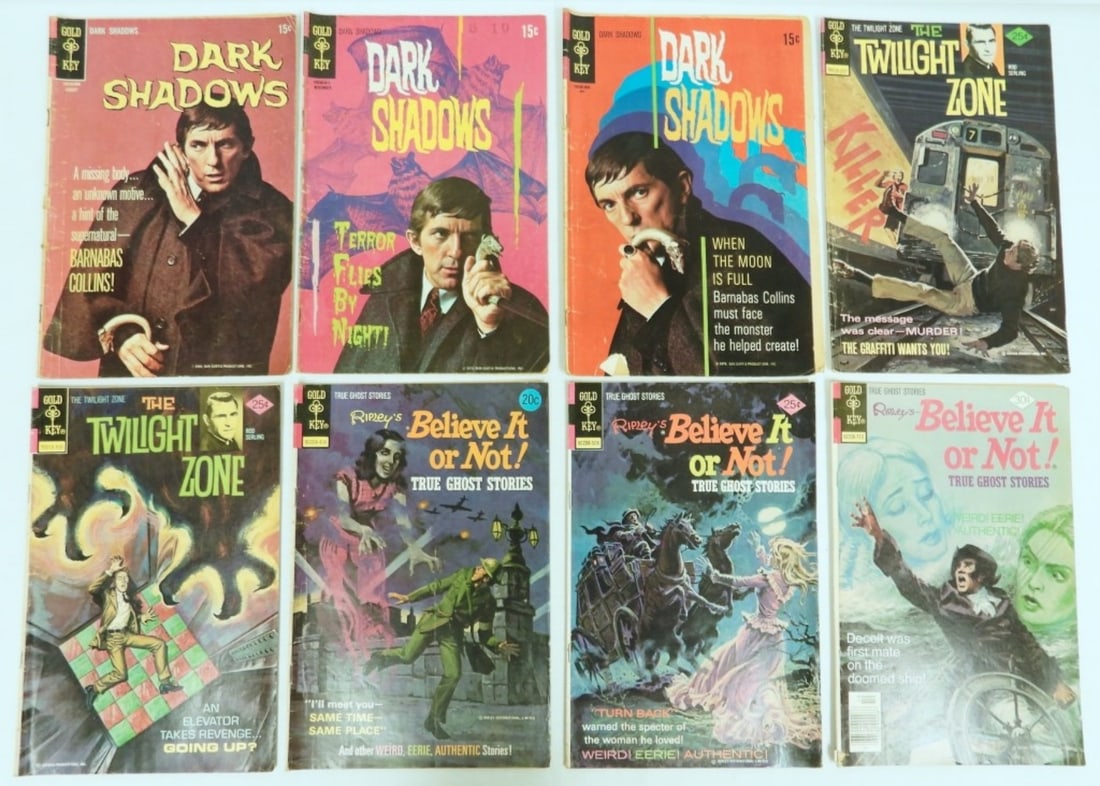(8) VARIOUS VINTAGE 1960's-70's COMICS: (3) DARK SHADOWS; (2) THE TWILIGHT ZONE; (3) RIPLEY'S BELIEVE IT OR NOT