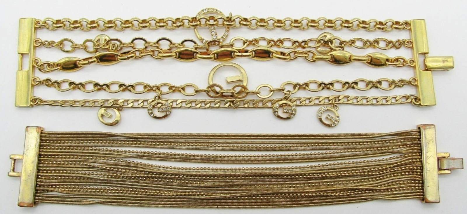 (2) GOLD TONE LAYERED BRACELETS (1 of 4)