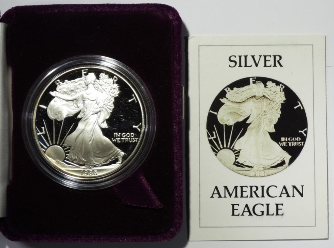 1986-S PROOF AMERICAN SILVER EAGLE (1 of 4)
