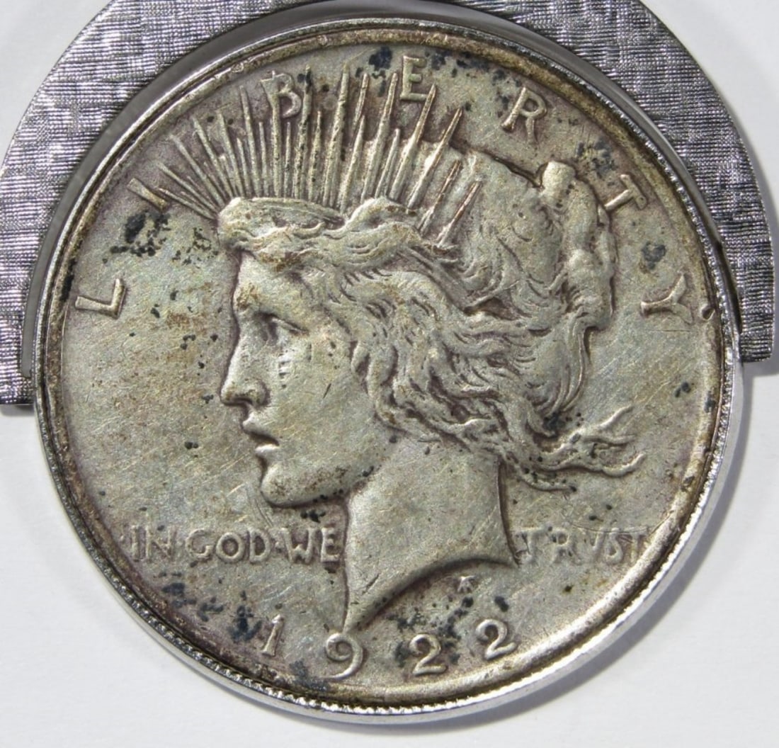 1922 PEACE DOLLAR SPINNER KEYCHAIN: WITH DETATCHABLE RING