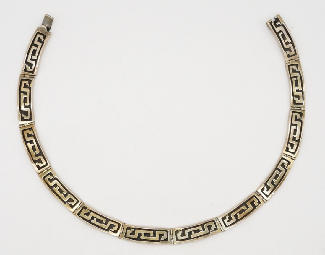 TT-56 925 MEXICO CHOKER: 46 DWT, STAMPED TT-56 MEXICO 925, 5IN WIDE