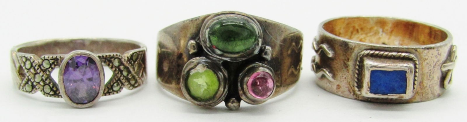 (3) Silver Fashion Rings (1 of 10)