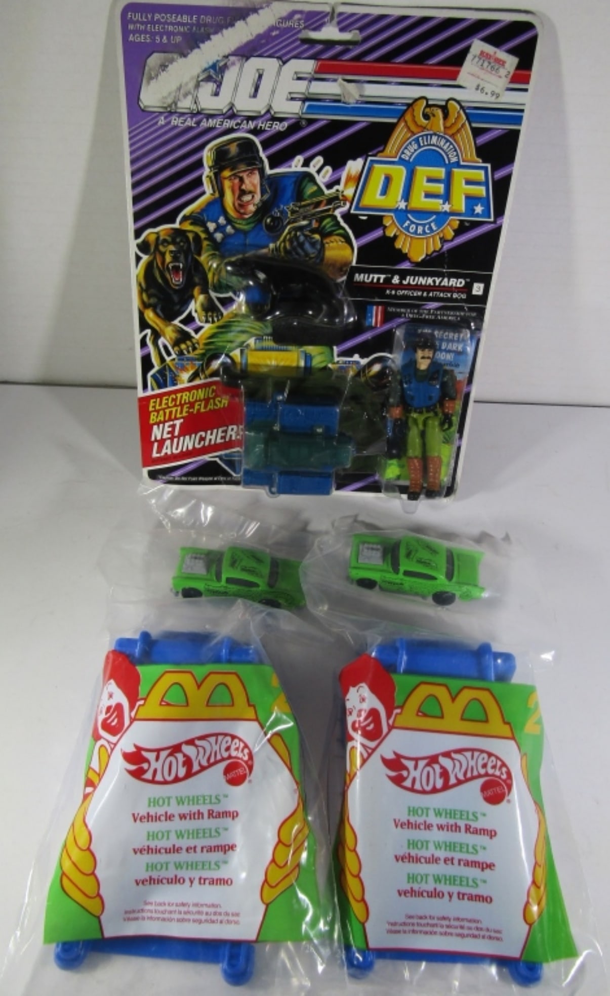 (2) McDonalds HOT WHEELS 1995 MATTEL &: G.I. JOE ACTION FIGURE - ALL SEALED PACKS