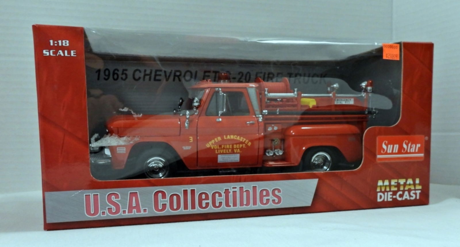 SUNSTAR 1965 Chevy C-20 Fire Truck: 1 18 Scale METAL DIE CAST - NEW IN BOX