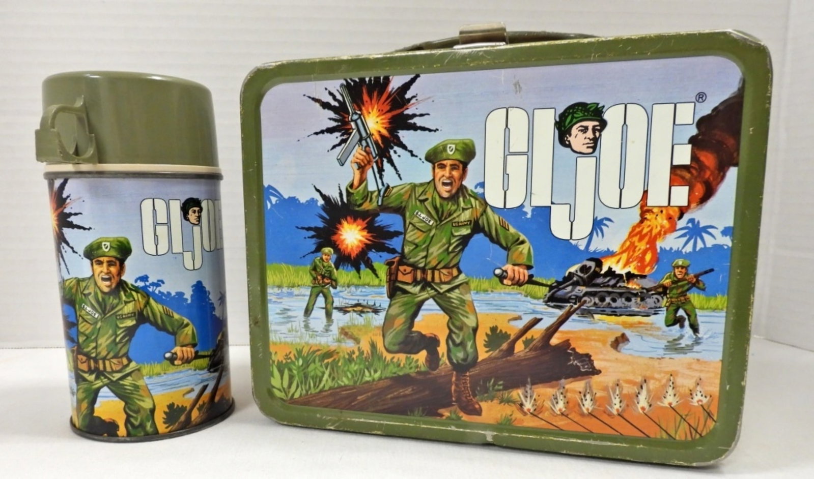 VINTAGE 1967 GI JOE LUNCHBOX w/ THERMOS!: NICE USED CONDITION - COLLECTORS PIECE