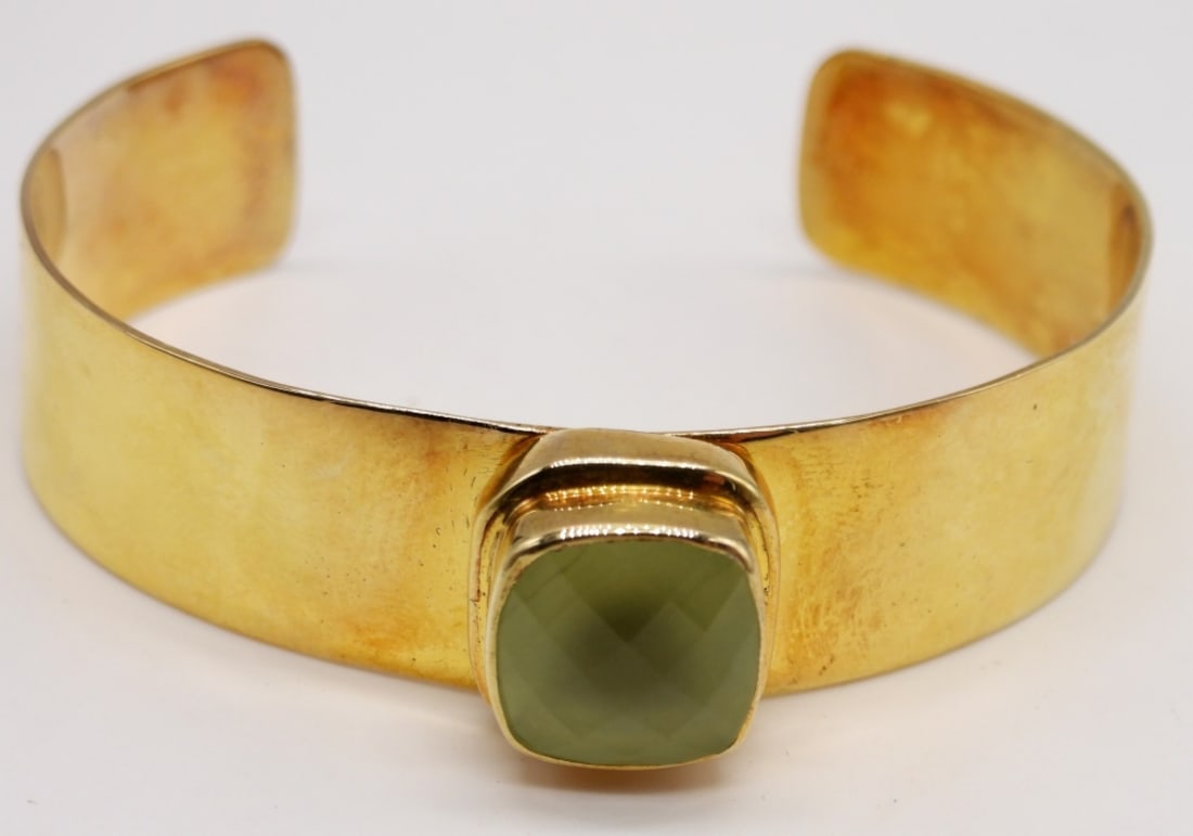 STERLING CUFF BRACELET NATURAL STONE (1 of 4)